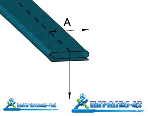 схема за продукт Водач за едновременно прикачване на яка и укрепваща лента към т-шърт